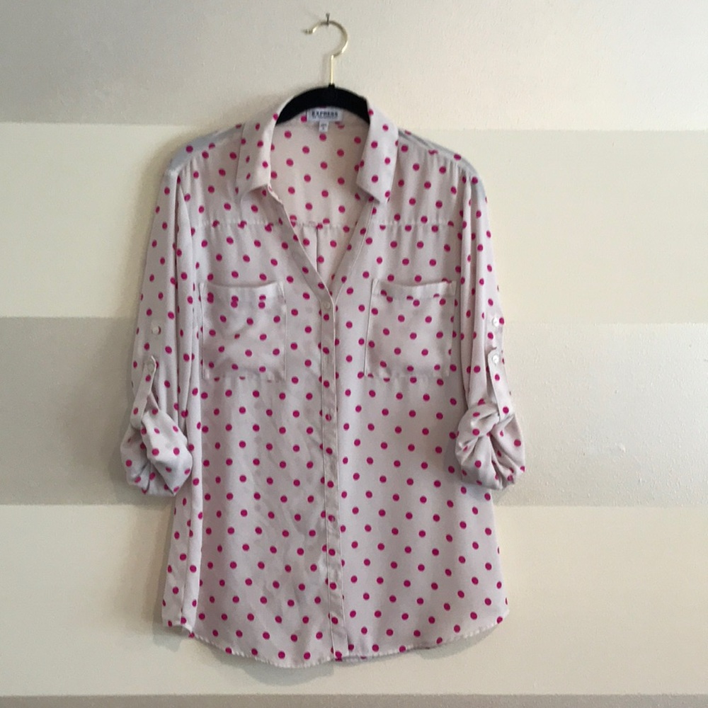 Express Polka dot Portofino Button Down